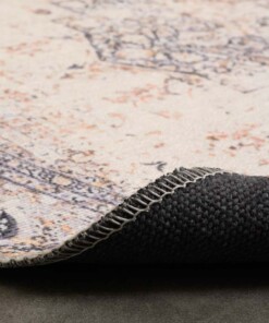 Vintage round rug - Fade No.2 grey - close up vouw, thumbnail