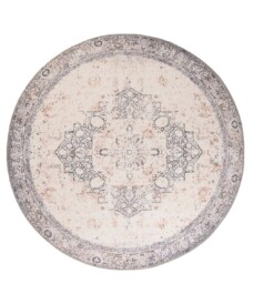 Vintage round rug - Fade No.2 grey - overzicht boven, thumbnail