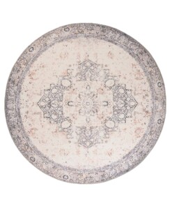 Vintage round rug - Fade No.2 grey - overzicht boven