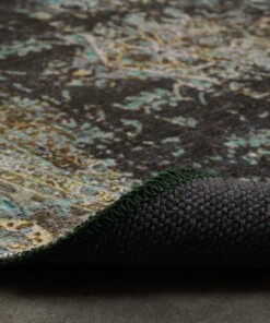 Vintage round rug - Fade No.2 green - close up vouw, thumbnail