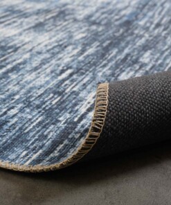 Vintage rug - Fade Blend blue - close up vouw, thumbnail
