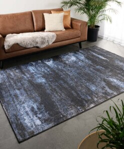 Vintage rug - Fade Celestial blue/black - sfeer