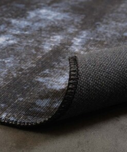 Vintage rug - Fade Celestial blue/black - close up vouw, thumbnail