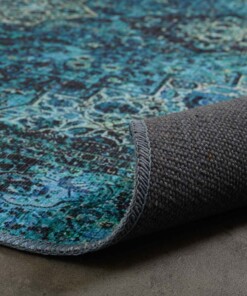 Vintage rug - Fade No.2 blue - close up vouw, thumbnail Vintage rug - Fade No.2 blue - close up vouw, thumbnail