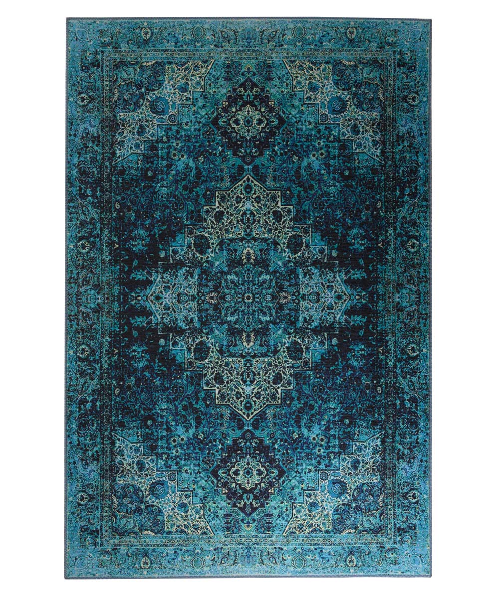 Vintage rug - Fade No.2 blue - overzicht boven Vintage rug - Fade No.2 blue - overzicht boven