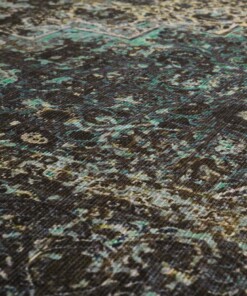 Vintage round rug - Fade No.2 green - close up materiaal, thumbnail
