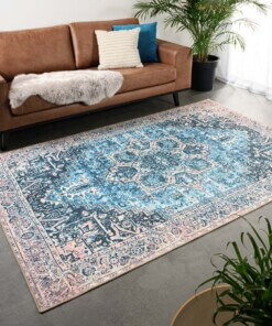 Vintage rug - Fade No.3 blue/orange - sfeer