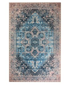 Vintage rug - Fade No.3 blue/orange - overzicht boven, thumbnail