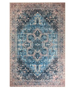 Vintage rug - Fade No.3 blue/orange - overzicht boven