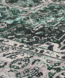 Vintage rug - Fade No.3 green - close up materiaal, thumbnail
