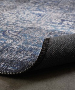 Vintage rug - Fade Stellar blue/silver - close up vouw, thumbnail