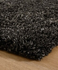 Square thick rug - Cozy Shaggy anthracite - close up, thumbnail