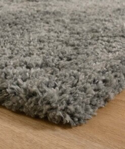 Square thick rug - Cozy Shaggy grey - close up, thumbnail