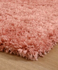 Square thick rug - Cozy Shaggy pink - close up, thumbnail