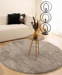 Round velvet rug - Flair grey