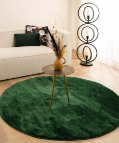 Round velvet rug - Flair jade