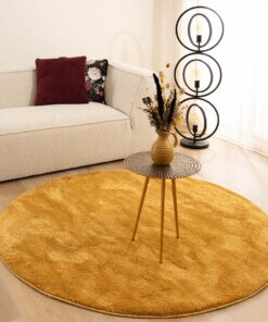 Round velvet rug - Flair gold