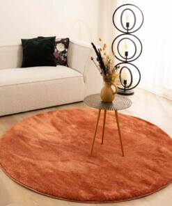 Round velvet rug - Flair terracotta