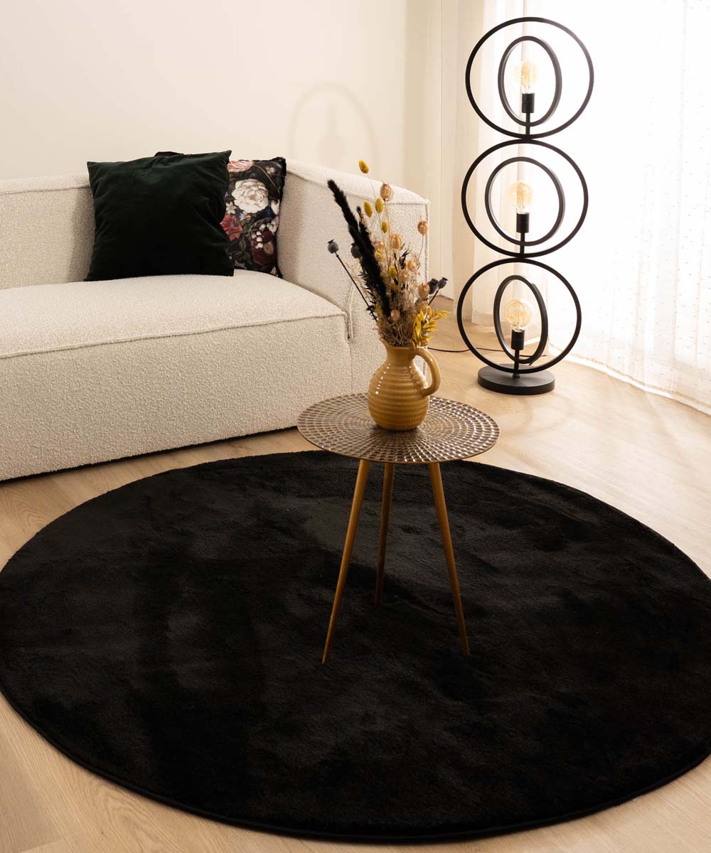 Round velvet rug - Flair black Round velvet rug - Flair black
