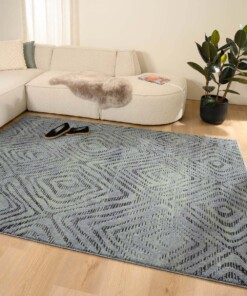Retro rug - Fancy Diamond teal