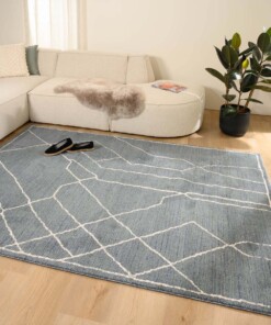 Abstract rug - Fancy Sketch blue