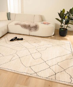 Abstract rug - Fancy Scribble cream