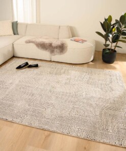 Modern rug - Fancy Maze cream/black