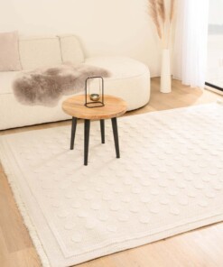 Japandi rug - Knit Dots white