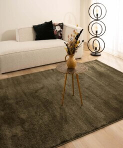 Velvet rug - Flair olive green