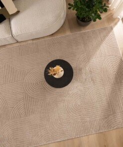 Square Scandinavian rug - Contour Bend beige