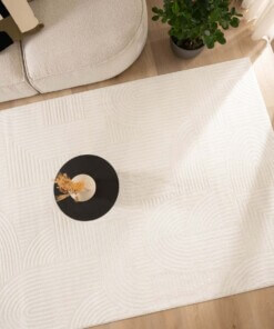 Scandinavian runner rug - Contour Bend cream
