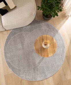 Round Scandinavian rug - Contour Circle grey