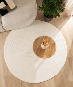 Round Scandinavian rug - Contour Circle cream