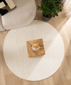 Round Scandinavian rug - Contour Gem cream