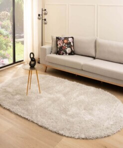 Oval velvet rug - Posh light silver