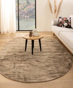 Oval viscose rug - Glamour brown