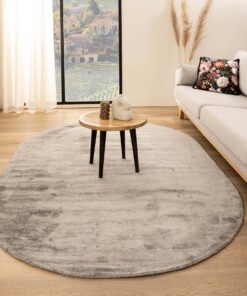 Oval viscose rug - Glamour silver