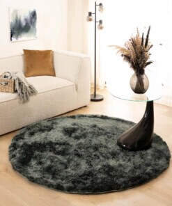 Round shaggy rug​ - Spark blue