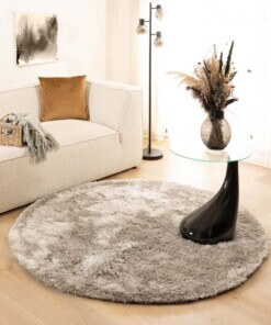 Round shaggy rug​ - Spark silver