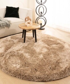 Round shaggy rug​ - Meadow beige