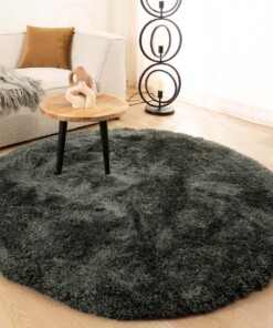 Round shaggy rug​ - Meadow blue