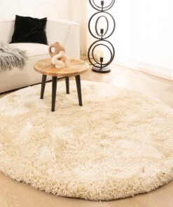 Round shaggy rug​ - Meadow ivory