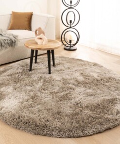 Round shaggy rug​ - Meadow grey