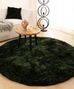 Round shaggy rug​ - Meadow jade