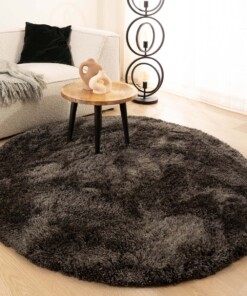 Round shaggy rug​ - Meadow anthracite