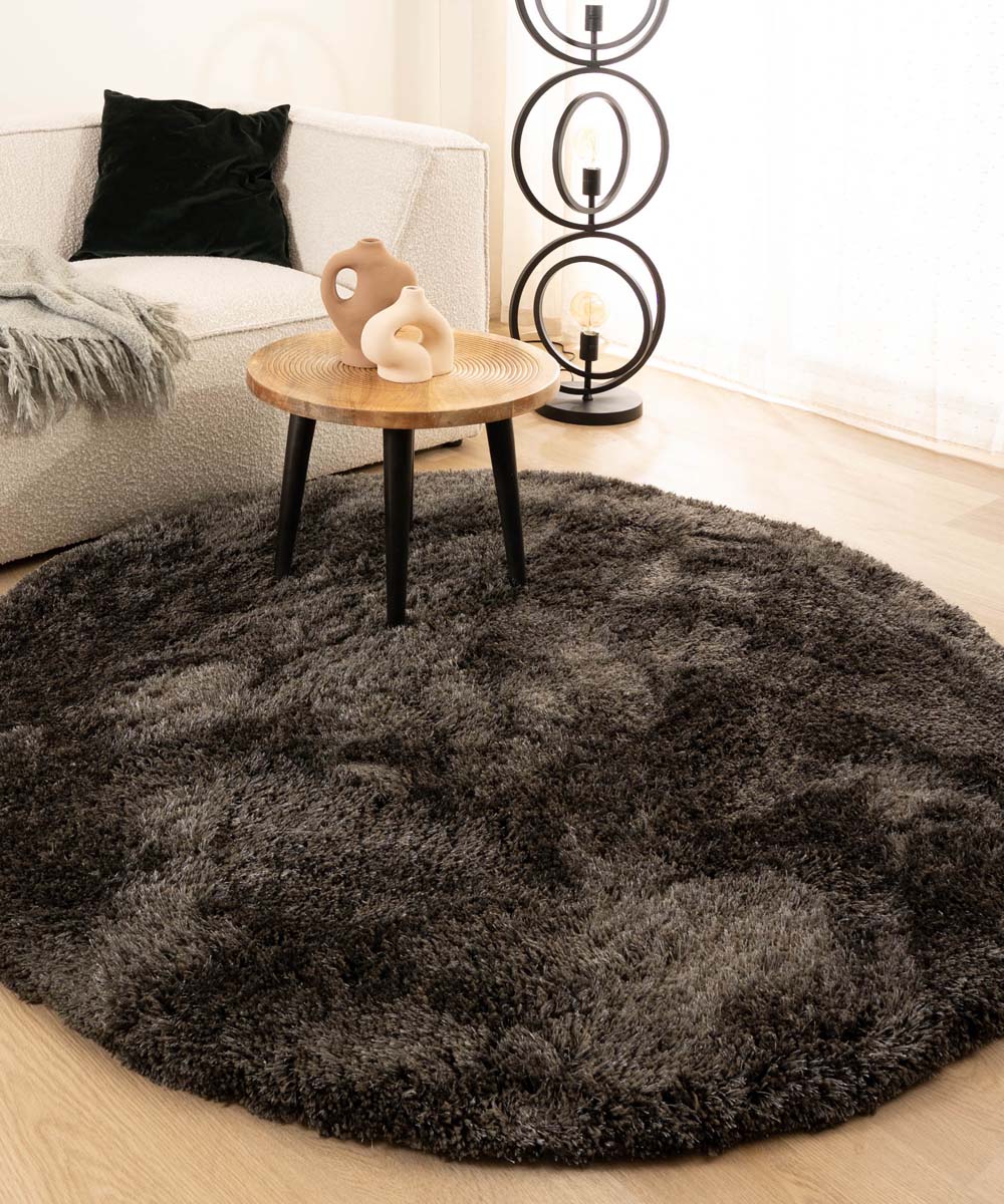 Round shaggy rug - Meadow anthracite Round shaggy rug - Meadow anthracite