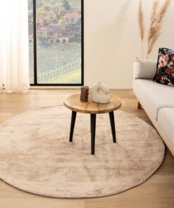 Round viscose rug - Glamour beige