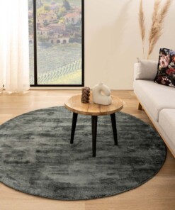 Round viscose rug - Glamour blue