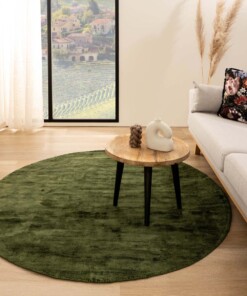 Round viscose rug - Glamour green