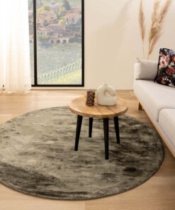 Round viscose rug - Glamour olive green